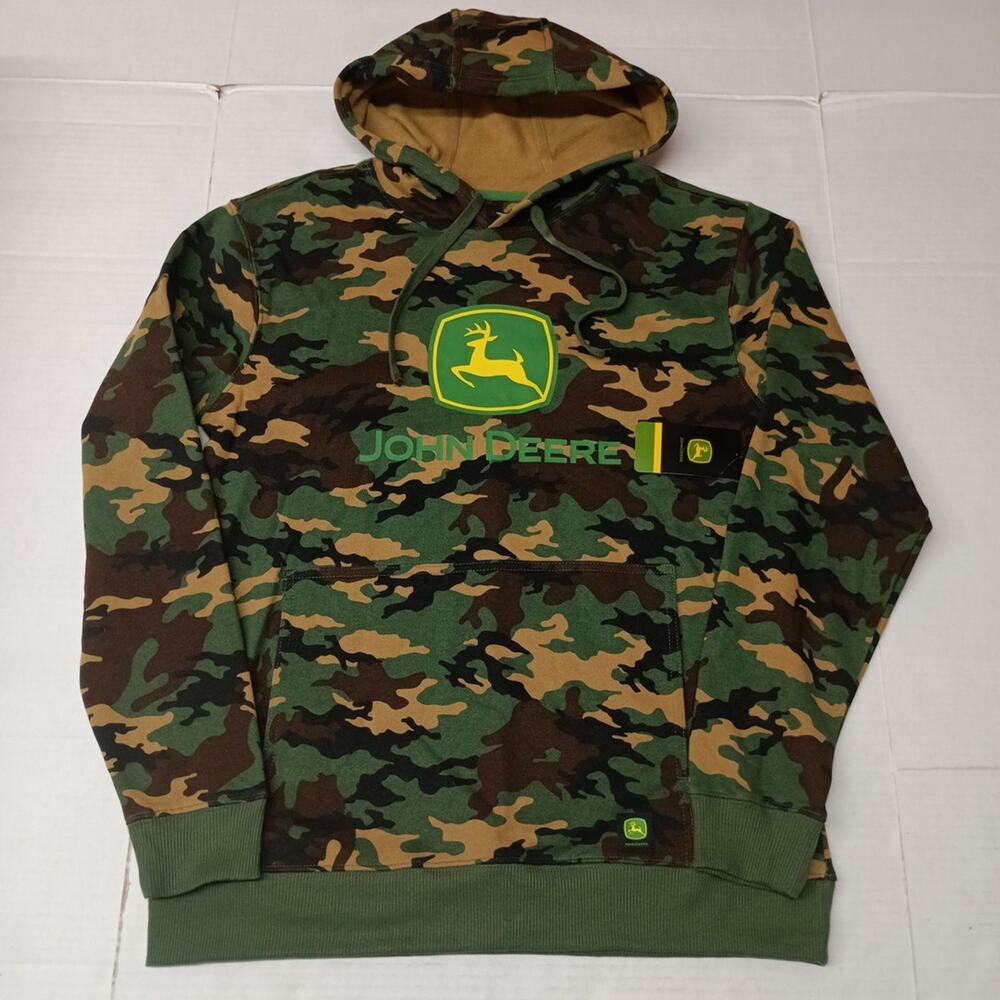John Deere Core Graphic‎ Logo Hoodie Camouflage Men's Size S Small